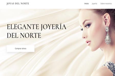 pagina web joyería con cesto de compras